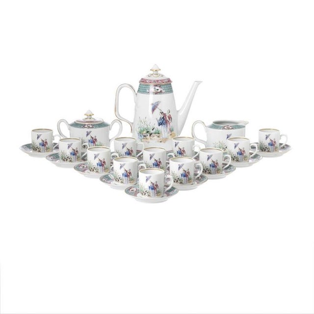 Porcelain Lady with Parasol Coffee Service from Vista Alegre, Set of 27 For Sale - Image 6 of 6