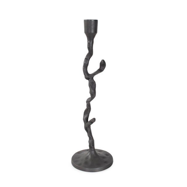 Metal Crooked Branch Candlestick- Tall For Sale - Image 7 of 11