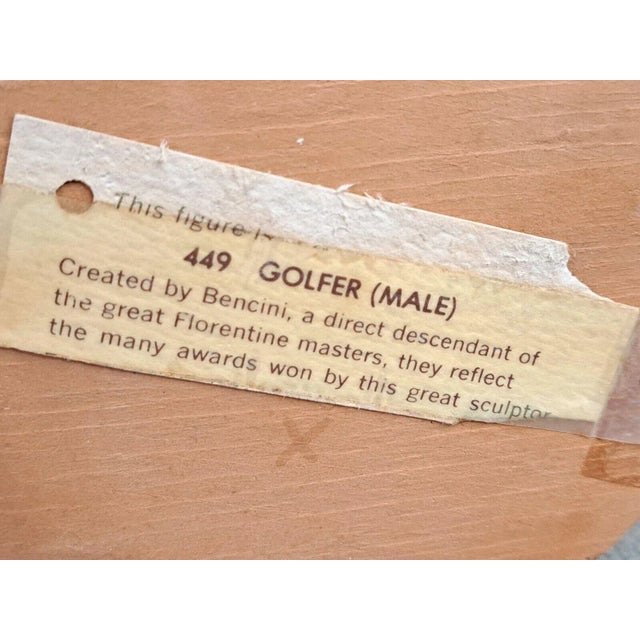 Vintage 1980s Dino Bencini Golfer Italy Collectible Ceramic Figurine Signed For Sale - Image 11 of 12