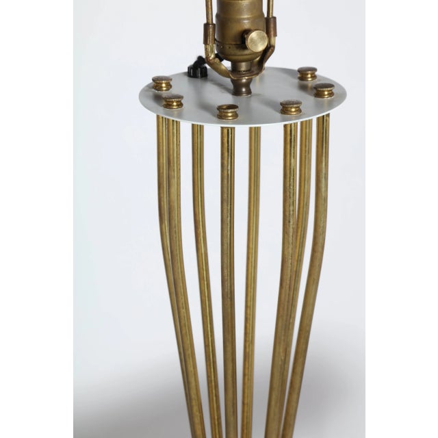 Brass 1950s Tall Millepatte Style Brass Table Lamp For Sale - Image 8 of 11