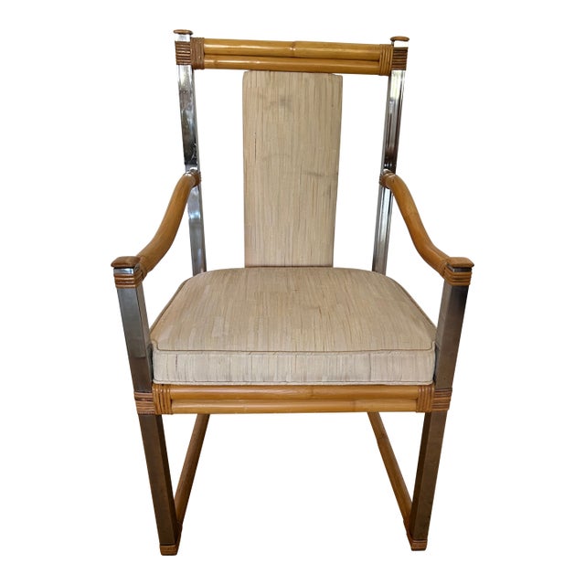 Vintage Chrome and Bamboo Lounge Chair For Sale