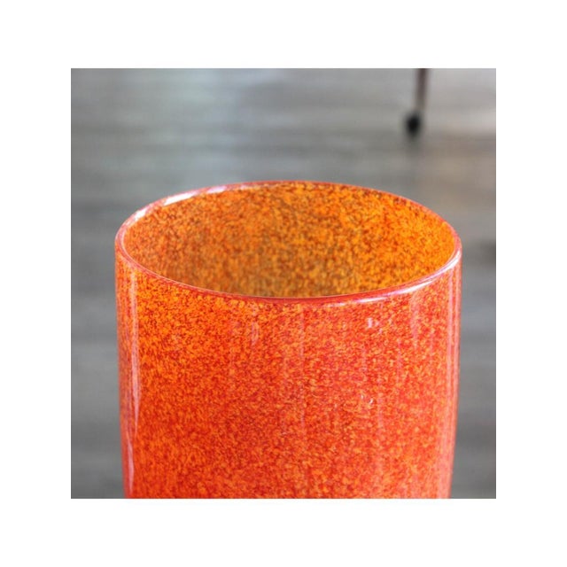 1970s Murano Glass Orange Vases, 1979, Set of 2 For Sale - Image 5 of 11