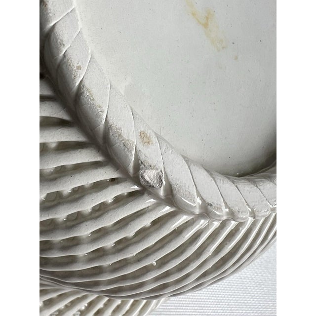 Mid 20th Century Bowl Irish Porcelain Woven Basket Flowers Porcelain Belleek Style Unmarked Vtg. For Sale - Image 17 of 18