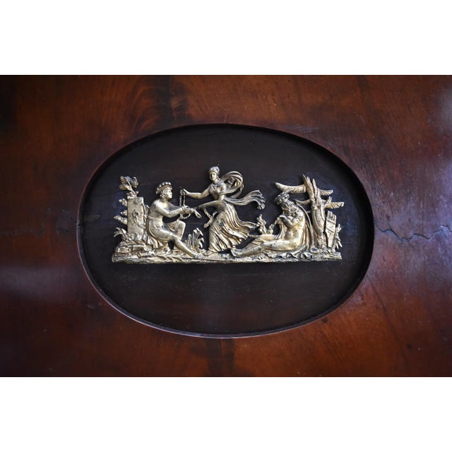 Antique German Empire Neoclassical Ormolu Trumeau Mirror For Sale - Image 4 of 13