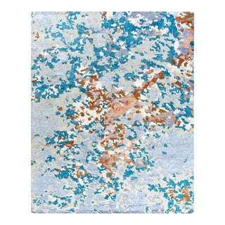 Modern, One-of-a-Kind Hand-Knotted Area Rug - Gray, 8' 3" x 10' 2" For Sale