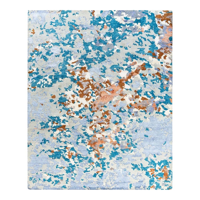 Modern, One-of-a-Kind Hand-Knotted Area Rug - Gray, 8' 3" x 10' 2" For Sale