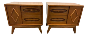 1960s Pair of Professionally Restored Nightstands by Young Manufacturing,