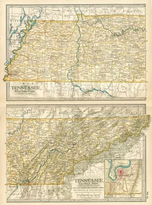 1911 Antique Tennessee State Map