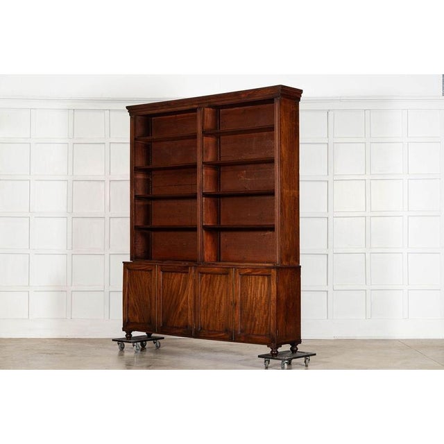 Late 19th Century Large Antique English Mahogany Bookcase, 1870 For Sale - Image 5 of 18