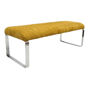 1960s Mid Century Modern Chrome Steel Flat Bar Milo Baughman Style Bench by Tulip Inc