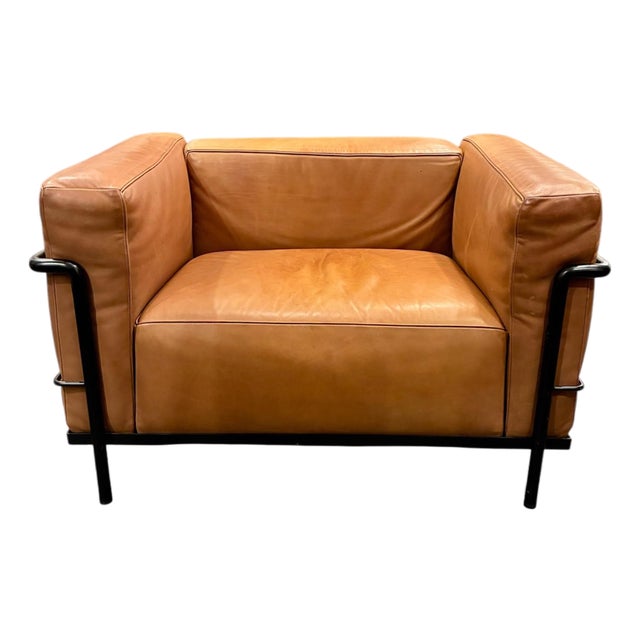 1980s Le Corbusier Jeanneret Perriand Cassina Lc3 Club Lounge Chair For Sale