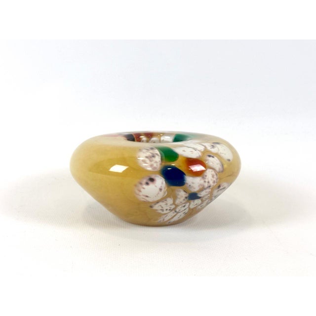 Yellow Vintage Art Glass Candleholder from Kaspar Silesia, 1960s For Sale - Image 8 of 8