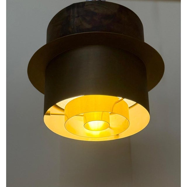 German Brass Architectural Ceiling Light Lamp, 1960s For Sale - Image 11 of 18
