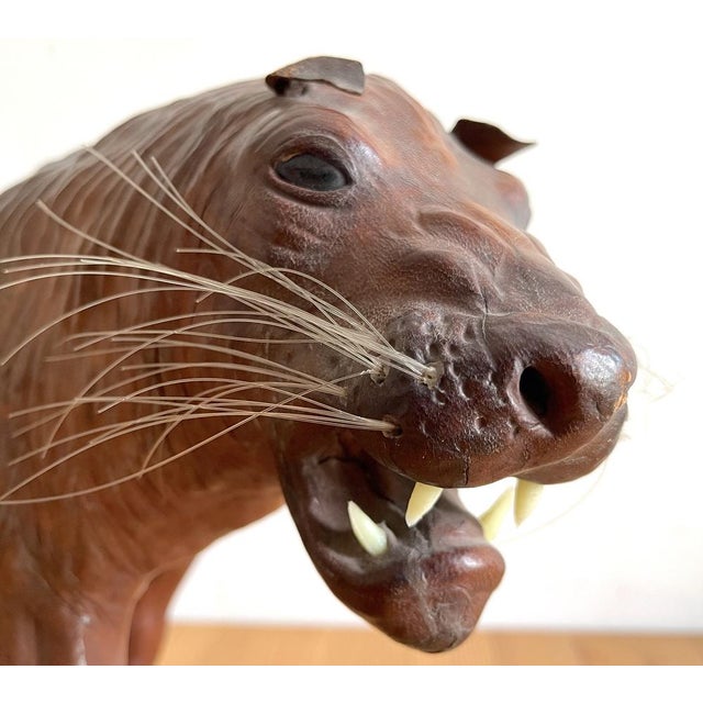 Lion Figure in Leather, 1960s For Sale - Image 12 of 18