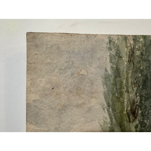 Attributed to Frank Henry Mason Dated 1890 Rural Farm Landscape Watercolor For Sale - Image 4 of 7