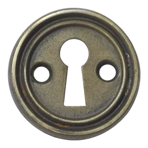 Vintage Circular 1.5 In. Brass Plated Steel Door Keyhole Cover
