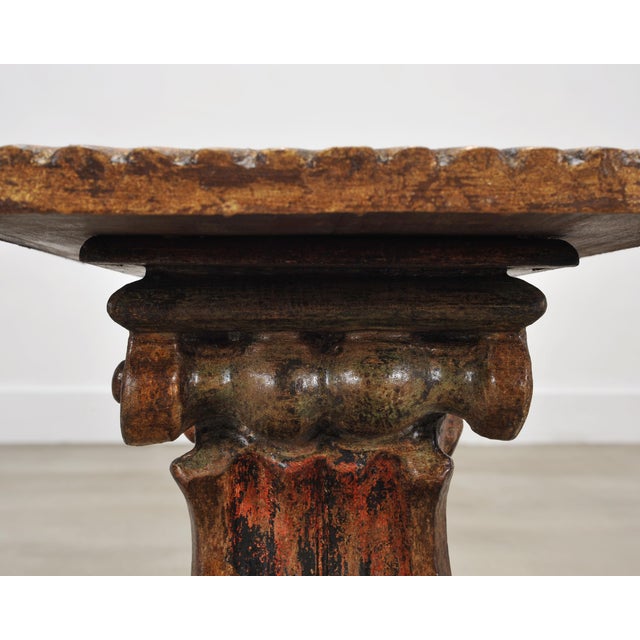 Italian Baroque Carved Gilt Fragment Pedestal Drink Table For Sale - Image 15 of 18