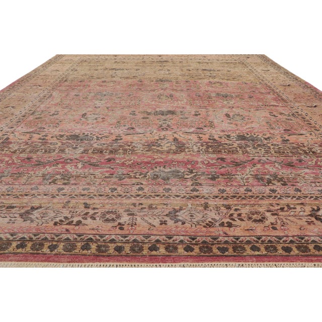 Modern Vintage Style Distressed Rug, 09'02 X 11'11 For Sale - Image 4 of 9