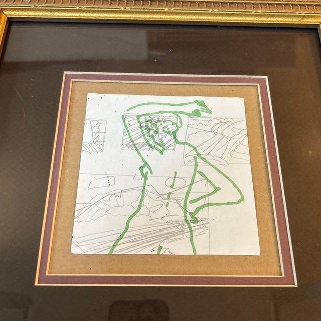 1970’s original abstract female nude marker/ pencil drawing. Measures 5x5 or approximately 13x13 framed. Check out my shop...