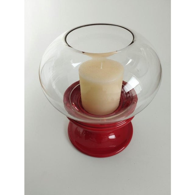 Large Space Age Candleholder or Lantern in Glass and Ceramic, 1970s For Sale - Image 4 of 14