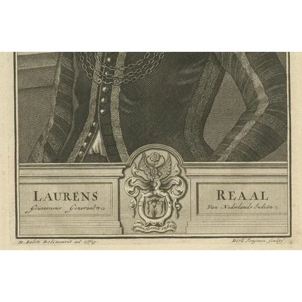 Balen, Laurens Reaal: Eminent Governor-General of the VOC in the Dutch East Indies, 1724, Print For Sale - Image 4 of 6