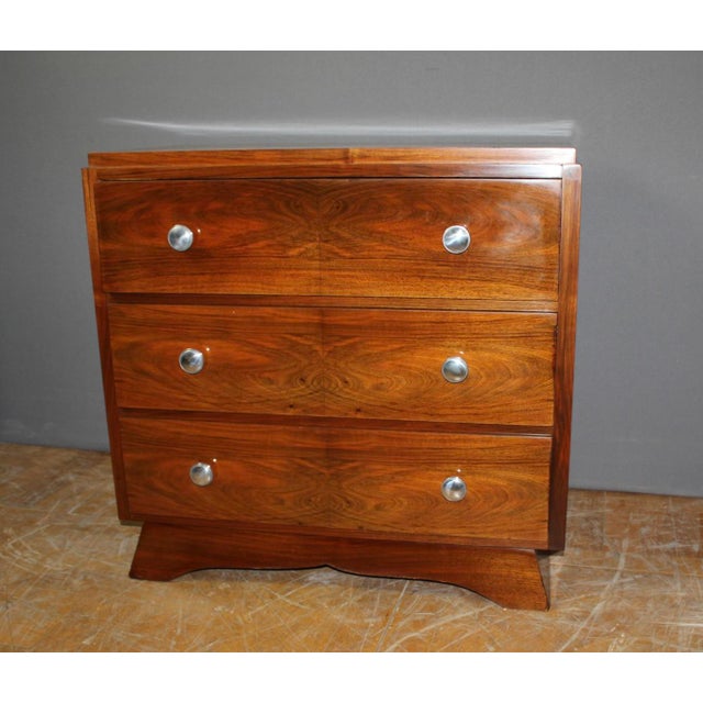 1930s Art Deco Walnut Chest of Drawers, 1930 For Sale - Image 5 of 11