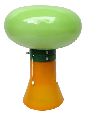 Space Age Mushroom Table Lamp in Orange & Green, 1970s
