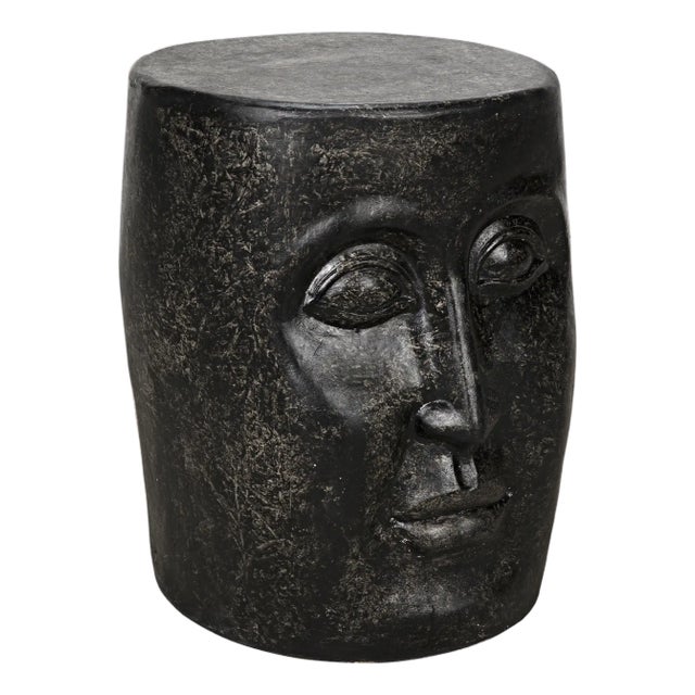 NOIR Head Side Table, Black Fiber Cement For Sale
