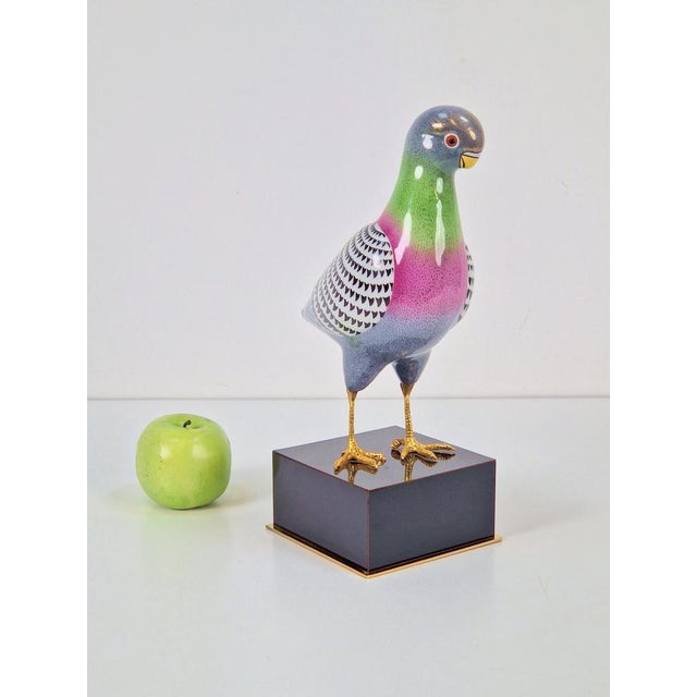 Italian Hand Painted Porcelain Pigeon by Giulia Mangani, 1970s For Sale - Image 3 of 17