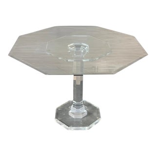Lucite & Glass Otogonal Table in Style of Charles Hollis Jones, 1970s For Sale