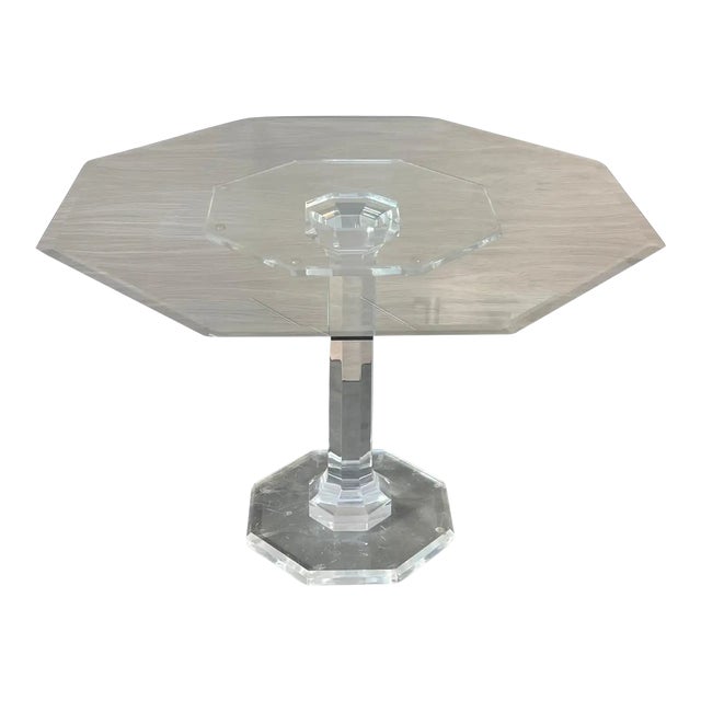 Lucite & Glass Otogonal Table in Style of Charles Hollis Jones, 1970s For Sale