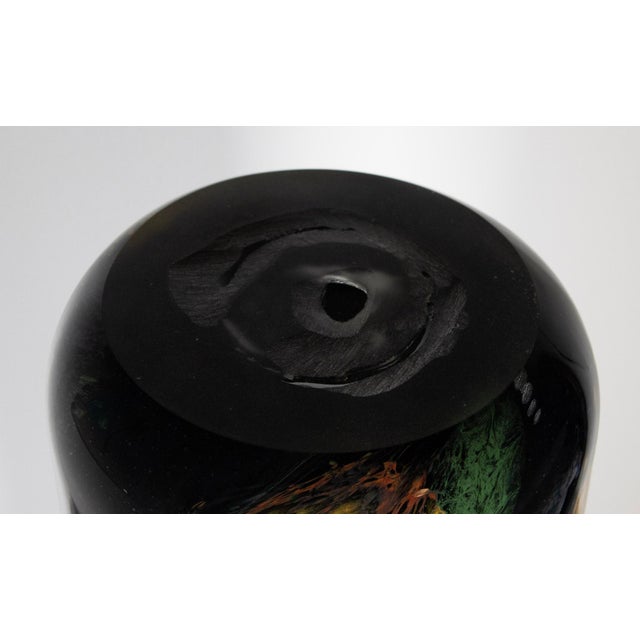 Stunning Hand Blown Tall Black Cased Art Glass Vase - 19" H X 6" W For Sale - Image 4 of 5