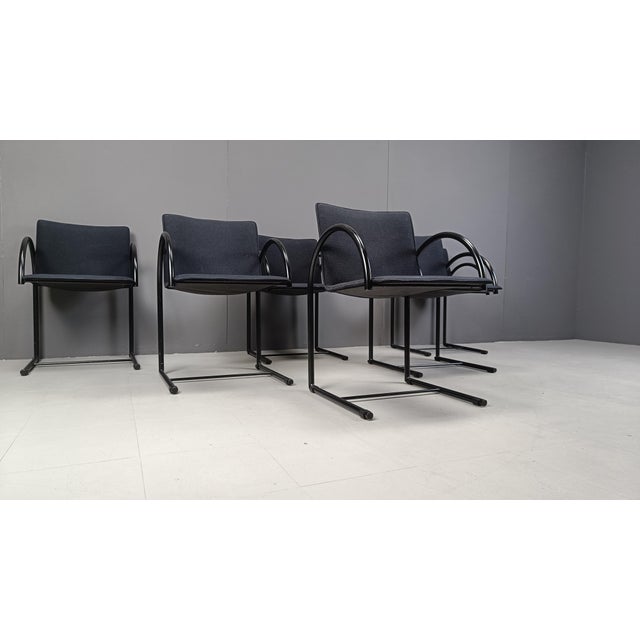 1980s Vintage Cirkel Chairs attributed to Metaform, 1980s, Set of 6 For Sale - Image 5 of 12