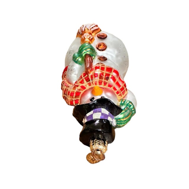 Late 20th Century Christopher Radko Glass Frosty Snowman Christmas Ornament For Sale - Image 4 of 7