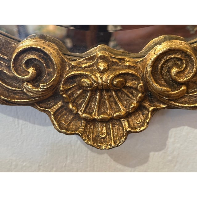 Oval Giltwood French Style Mirror For Sale - Image 4 of 5