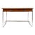 1930s Schumacher French Tubular Oak & Chrome Desk with Drawers For Sale