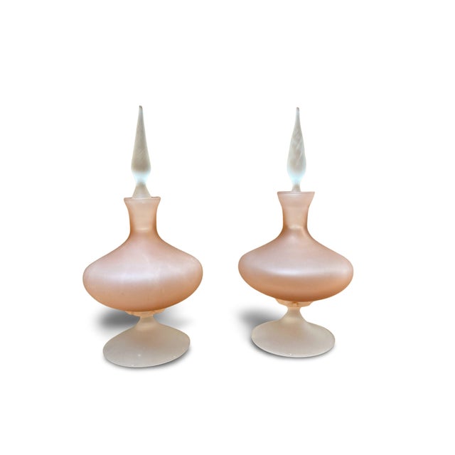 Hollywood Regency Regency Style Blown Glass Perfume Bottles, 1970s, Set of 2 For Sale - Image 3 of 12