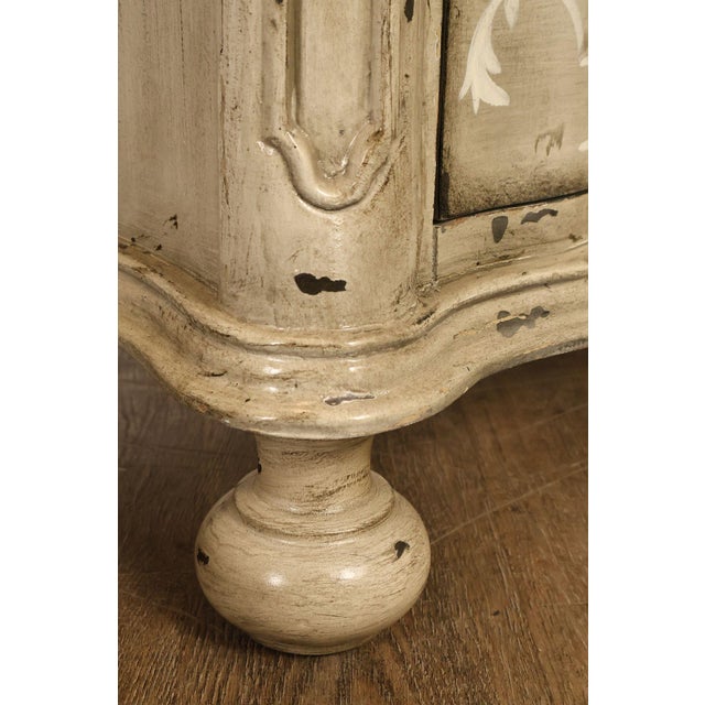 Painted Rustic European Style Three Drawer Chest With Distressed Finish For Sale - Image 12 of 18