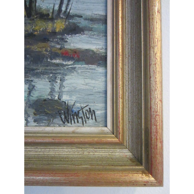 1960s 1960s Impressionist Autumn Landscape Oil on Board Signed Winston For Sale - Image 5 of 9