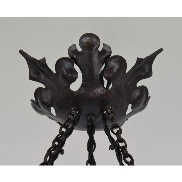 Ruby Red French Art Deco Pendant Light by Le Verre Francais Schneider 1920s France For Sale - Image 8 of 14