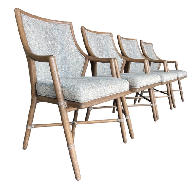 Contemporary McGuire Passage Cane Back Rattan Dining Chairs, Set of 4 For Sale - Image 3 of 13