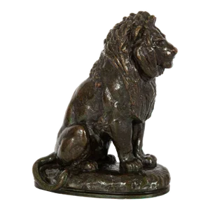 Bronze Sculpture “Lion Assis No. 2”, Antoine Louis Barye Ca. 1880