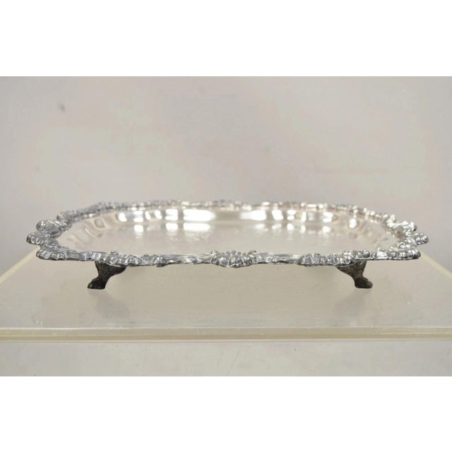 Victorian Vintage Fb Rogers 6720 Victorian Style Silver Plated Small Serving Dish Platter For Sale - Image 3 of 10