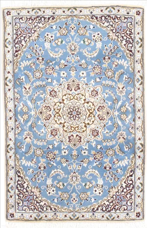 Persian Nain Silk & Wool Rug - 2'10" x 4'5"