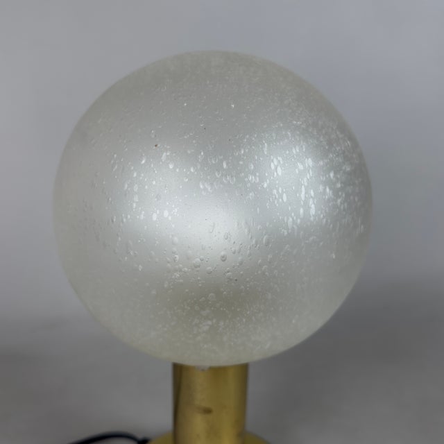 Metal Brass Table Lamp with Sphere Glass from Targetti Sankey, 1960s For Sale - Image 7 of 13