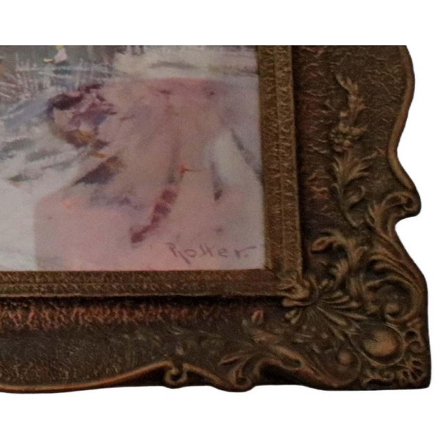 A beautiful winder landscape by lesser know Czech painer Rotter. It is an oil painting on canvas.