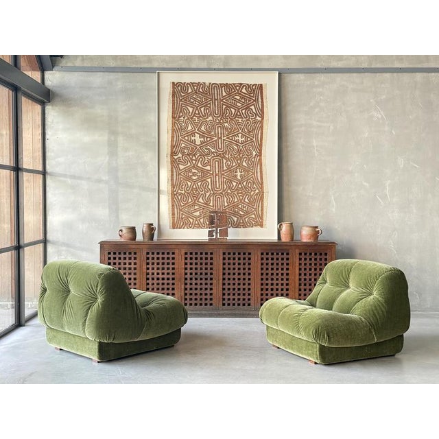 Forest Green Italian Lounge Chairs, 1970s, Set of 2 For Sale - Image 8 of 9