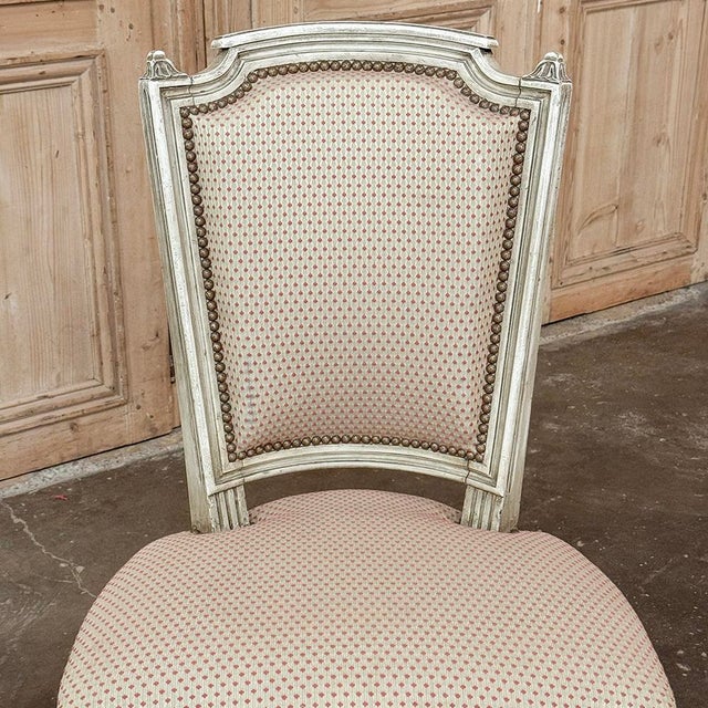 Set of 8 French Louis XVI Painted Dining Chairs For Sale - Image 10 of 17