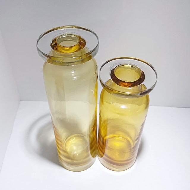 2010s Pair of "The Alchemist" Jars in Amber For Sale - Image 5 of 5
