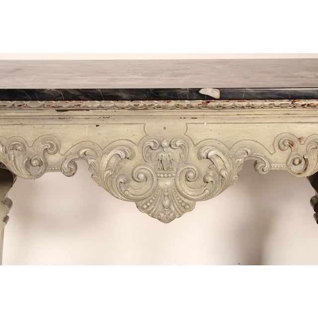 Louis XIV Style Grisaille Painted Console Table For Sale - Image 9 of 11